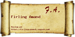 Firling Amand névjegykártya